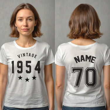 Vintage 1954 Edition T-Shirt - Personalized Name and Number - DENMARY